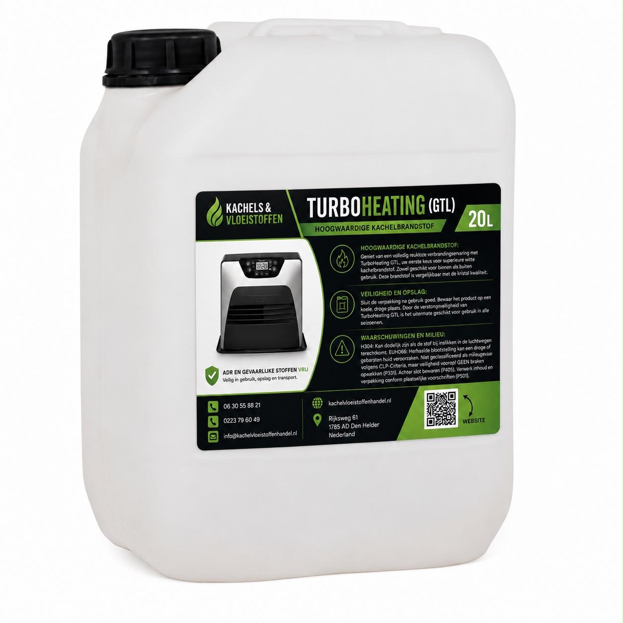 TurboHeating 20L – Geurvrije vloeistof (blank) in nieuwe gesealde jerrycan